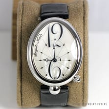 BREGUET QUEEN OF NAPLES MOTHER OF PEARL REF 8967 SS OVAL ALLIGATOR STRAP 44MM STRAP WATCH