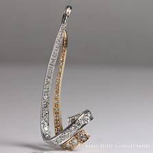 Diamond White Gold Yellow Gold 14k Ribbon Pendant