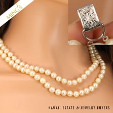 Ming's Double Strand Cultured Pearls 7.5-8mm with 14K White Gold Clasp, 20/21"