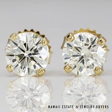 1.9g 14KYG 2ctw DIAMOND IJ/VS2 EARRINGS