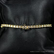 DIAMOND 4.2CTW 14K YELLOW GOLD TENNIS BRACELET 7"