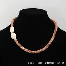 Ni'ihau Shell Choker: PoePoe Kahelelani 21 inch length - RC100-01