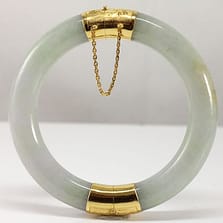 Thick Certified Grade A Natural Jade Hinged Bangle