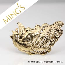 Ming's 14K Yellow Gold Phoenix Brooch Or Pendant
