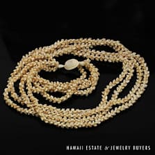 Four-Strand Ni'ihau Shell Lei: Pikake Momi Lenalena 36 inches #RM112420-04