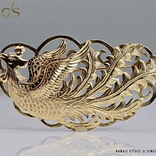 MING'S 9.8g 14KYG PHOENIX BROOCH MEASURES 62x33mm