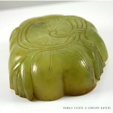 IMPORTANT 18C CHINESE JADE LEAF CARVED CALLIGRAPHY BRUSH BOWL