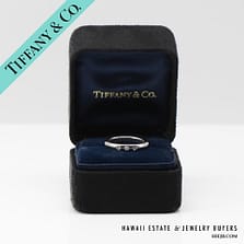 TIFFANY & CO PERETTI 4.8g PLATINUM STACKING BAND 0.06ctw DIAMONDS SIZE 3.5