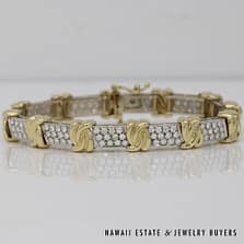 24.3g 14K2T 3ctw VVS/FG DIAMOND BRACELET SIZE 6.5