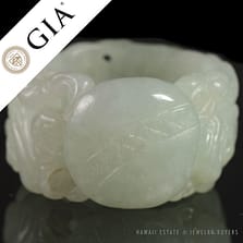 Natural Grade A White Jade Archer Ring