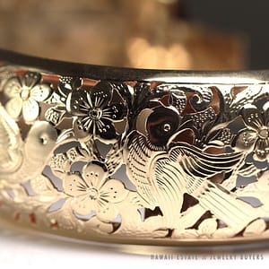 Ming's Hawaii Bird in Plum Blossom Large 30mm Hinged Bangle