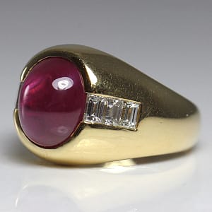 Natural Red Burmese Ruby 18K Ring