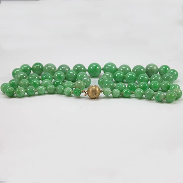 Certified Grade A Mottled Green Graduated Bead Necklace - Image 3