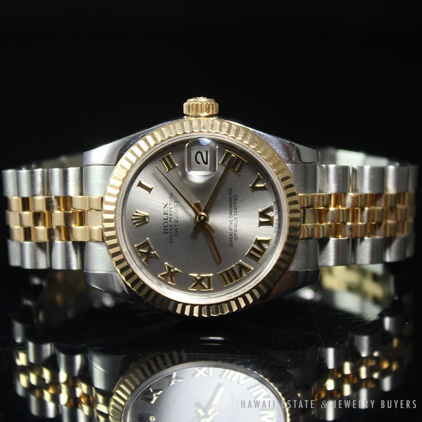 ROLEX ROMAN DATEJUST MID-SIZE TWO TONE JUBILEE BAND 2015 MODEL 178273 - Image 3