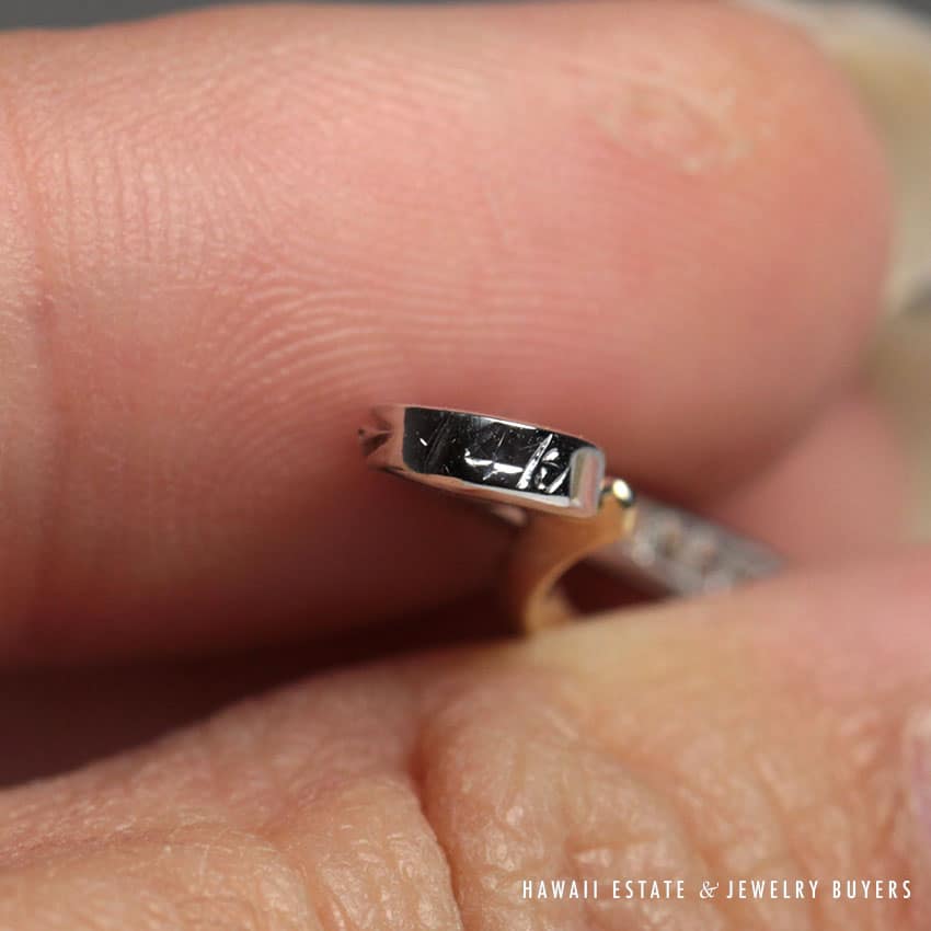 Diamond White Gold Yellow Gold 14k Ribbon Pendant - Image 4