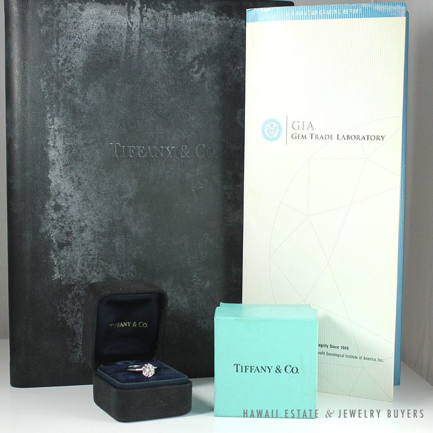 AUTHENTIC TIFFANY & CO. PLATINUM SOLITAIRE 1.05CT VVS2 I W/ BOXES, PAPERS, & GIA - Image 4