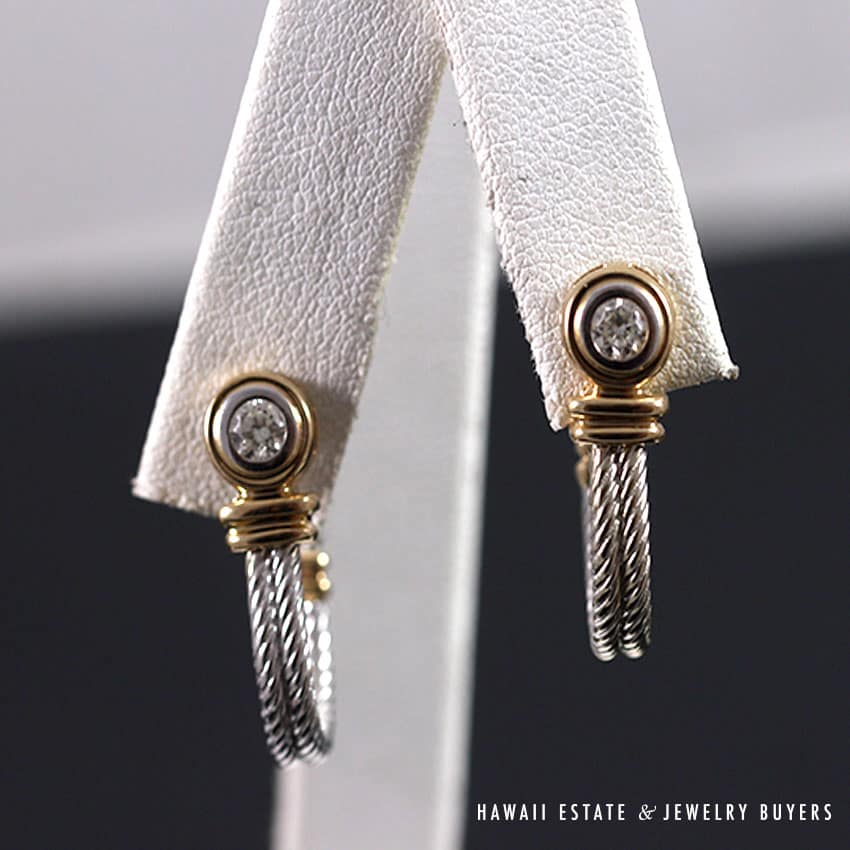 3.08ctw Diamond Cable Two-Tone 14K Yellow & White Gold Necklace, Bracelet, Earrings, Ring Set - Image 5