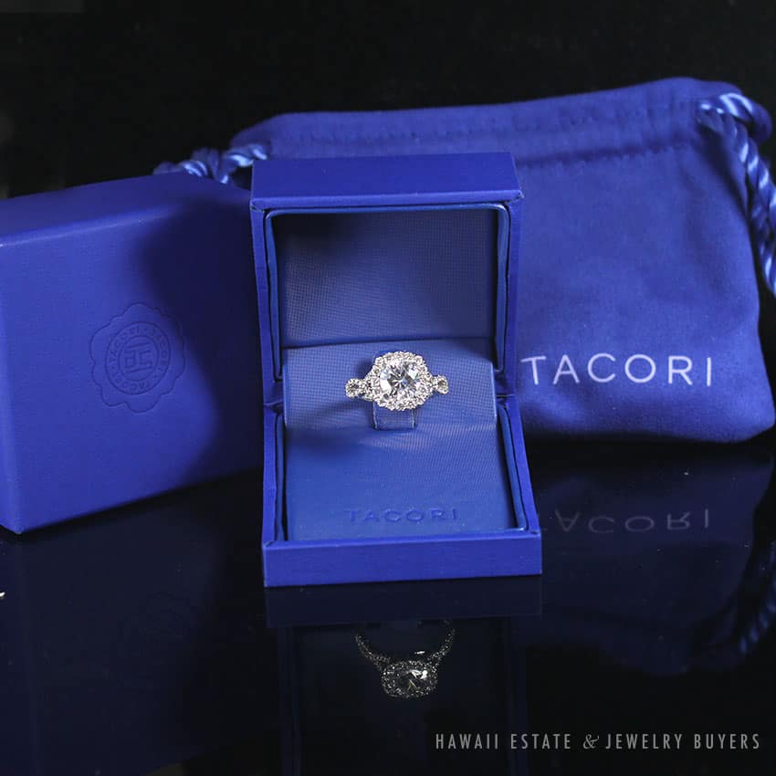 TACORI PETITE CRESCENT STYLE HT2549CU75 TWIST DIAMOND ENGAGEMENT RING SETTING CZ - Image 3