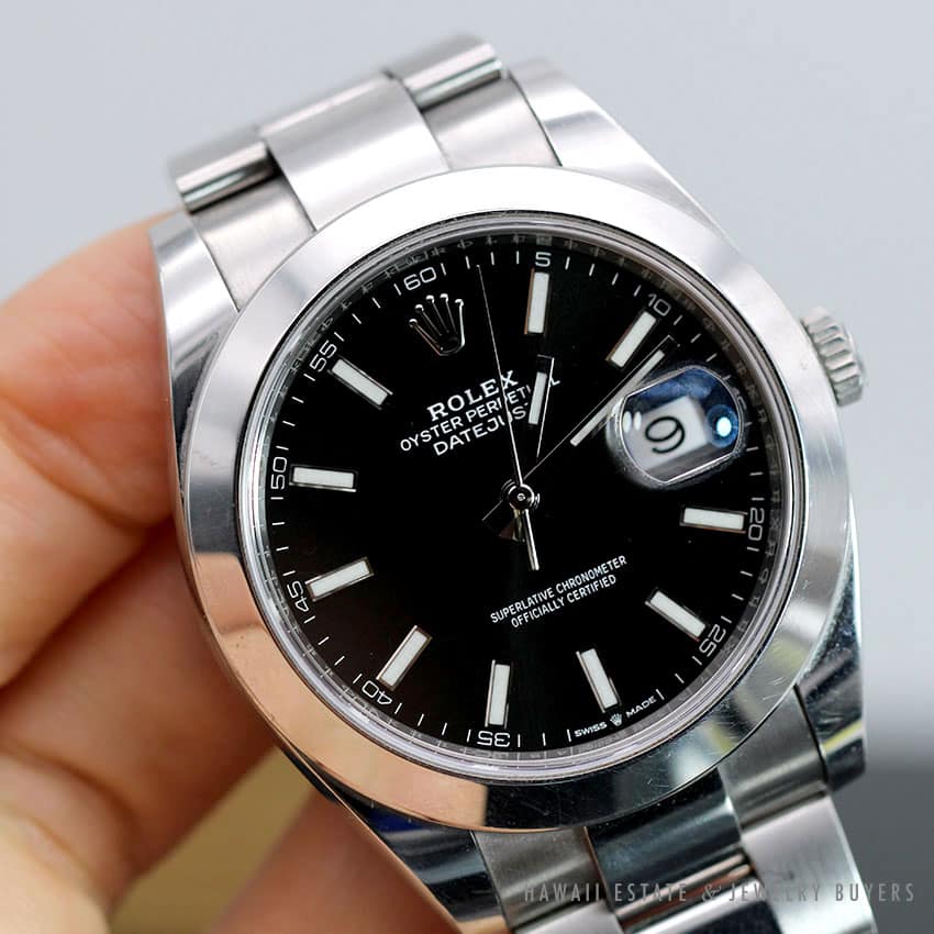 2020 ROLEX DATEJUST 126300 BLACK DIAL SS WATCH WITH BOX, CARD, TAG & EXTRA LINKS - Image 2