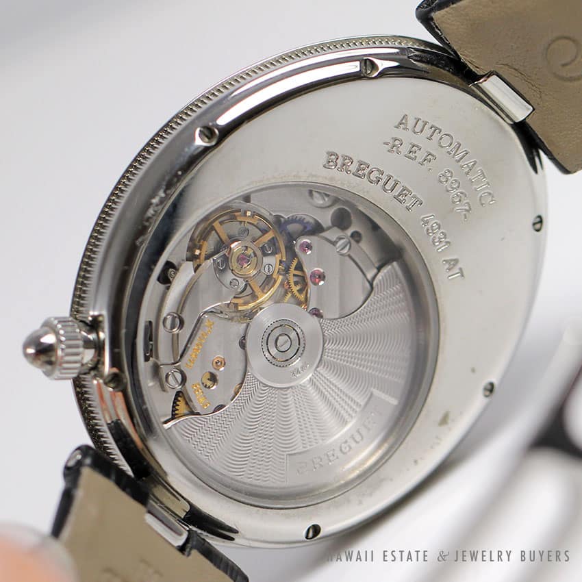 BREGUET QUEEN OF NAPLES MOTHER OF PEARL REF 8967 SS OVAL ALLIGATOR STRAP 44MM STRAP WATCH - Image 3