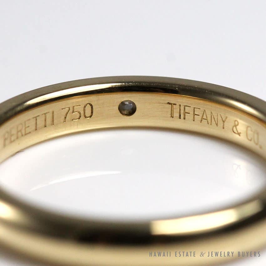 TIFFANY & CO DIAMOND ELSA PERETTI 3MM 18K YELLOW GOLD BAND STACKING SZ 4.5 - Image 3
