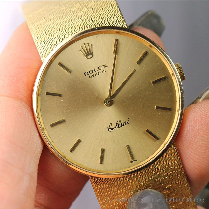 ROLEX CELLINI RARE 31MM 18K YELLOW GOLD ROUND WRIST WATCH 3833 WORKING CONDITION