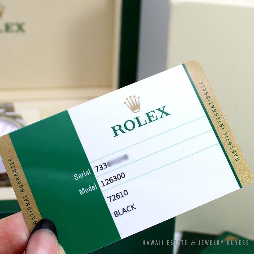 2020 ROLEX DATEJUST 126300 BLACK DIAL SS WATCH WITH BOX, CARD, TAG & EXTRA LINKS - Image 4