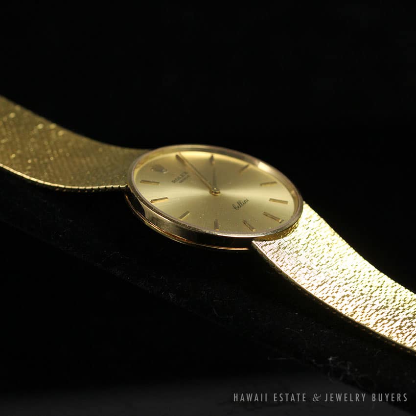 ROLEX CELLINI RARE 31MM 18K YELLOW GOLD ROUND WRIST WATCH 3833 WORKING CONDITION - Image 4