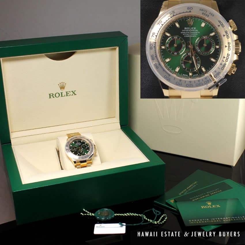 ROLEX DAYTONA 116508 GREEN DIAL YELLOW GOLD 40MM , UNWORN SEPT 2020 CARD+BOX - Image 2
