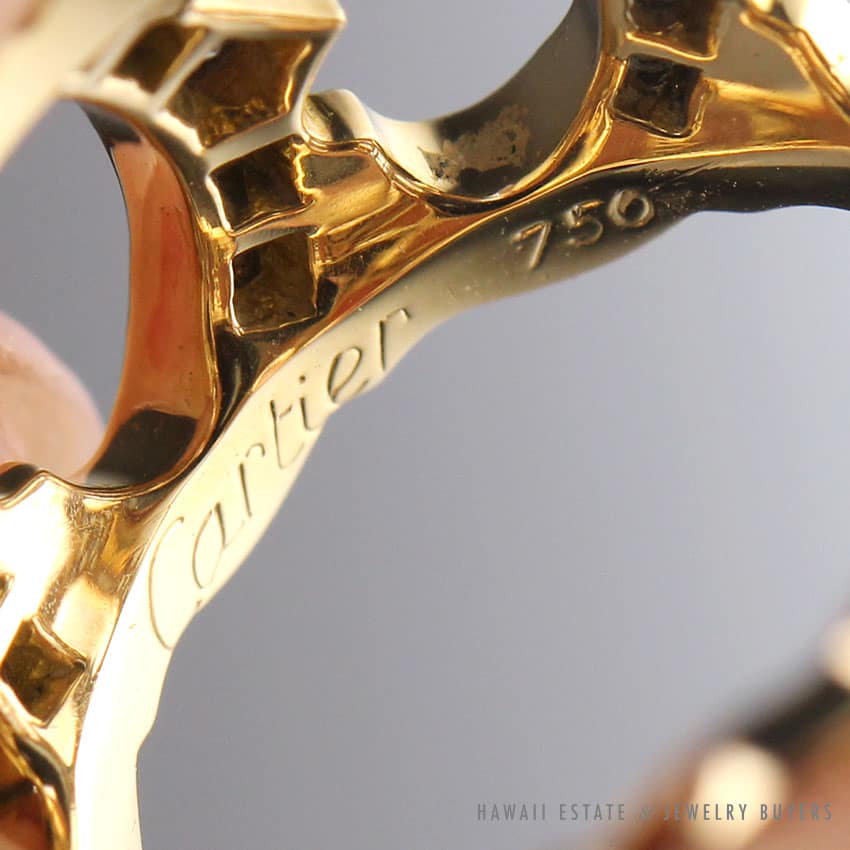 CARTIER C DE CARTIER ENTRELACÉS DIAMOND 18K YELLOW GOLD RING W/ BOX SIZE 5.25 - Image 3