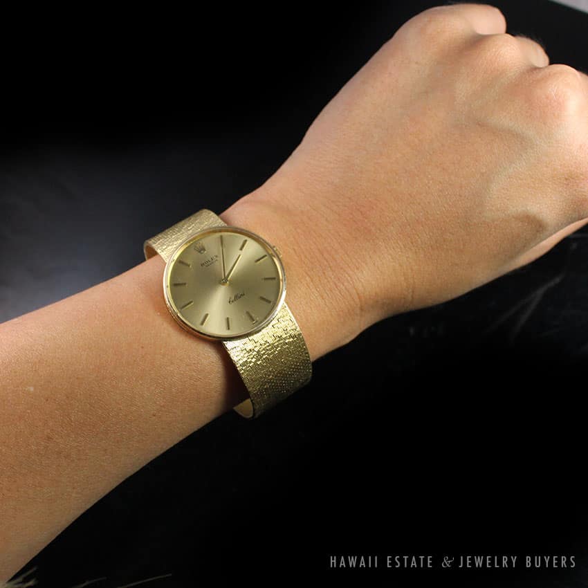 ROLEX CELLINI RARE 31MM 18K YELLOW GOLD ROUND WRIST WATCH 3833 WORKING CONDITION - Image 3