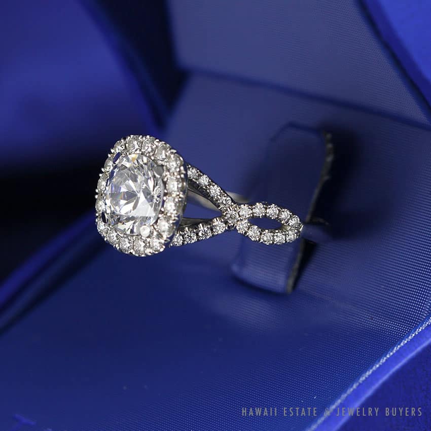 TACORI PETITE CRESCENT STYLE HT2549CU75 TWIST DIAMOND ENGAGEMENT RING SETTING CZ