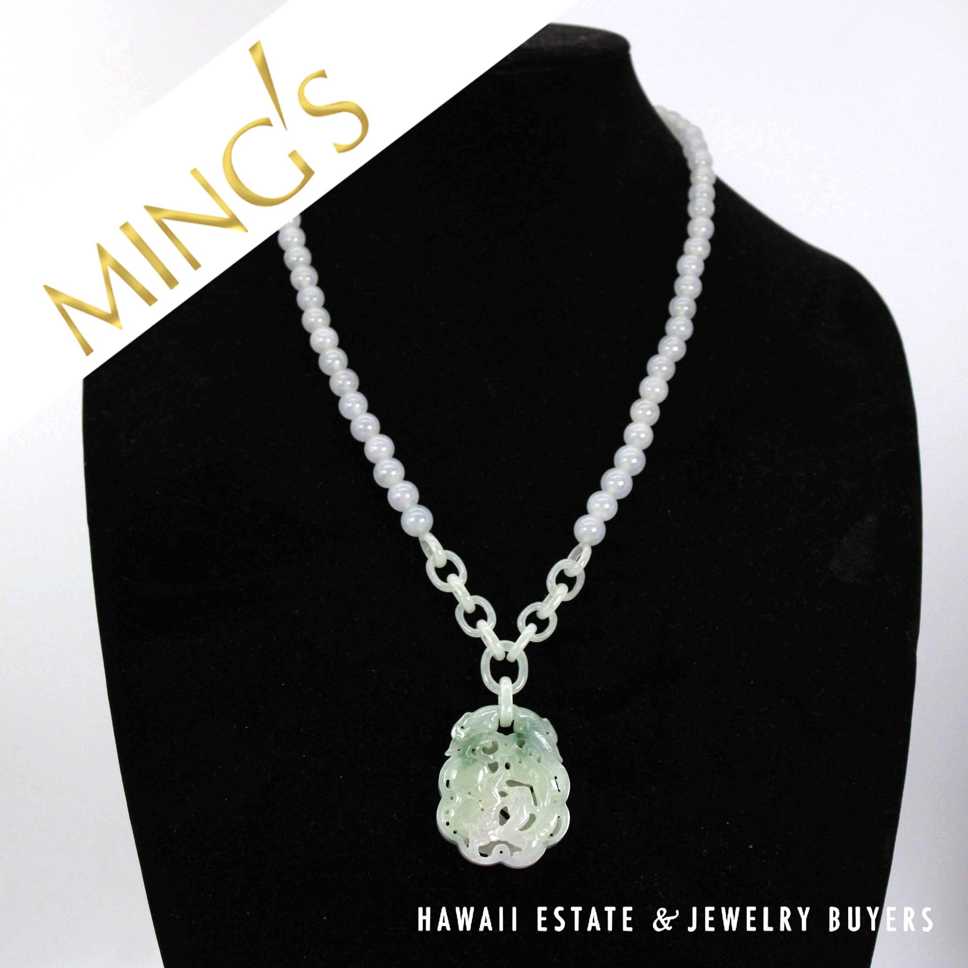 Ming's Water Jade Devils Work Necklace 24