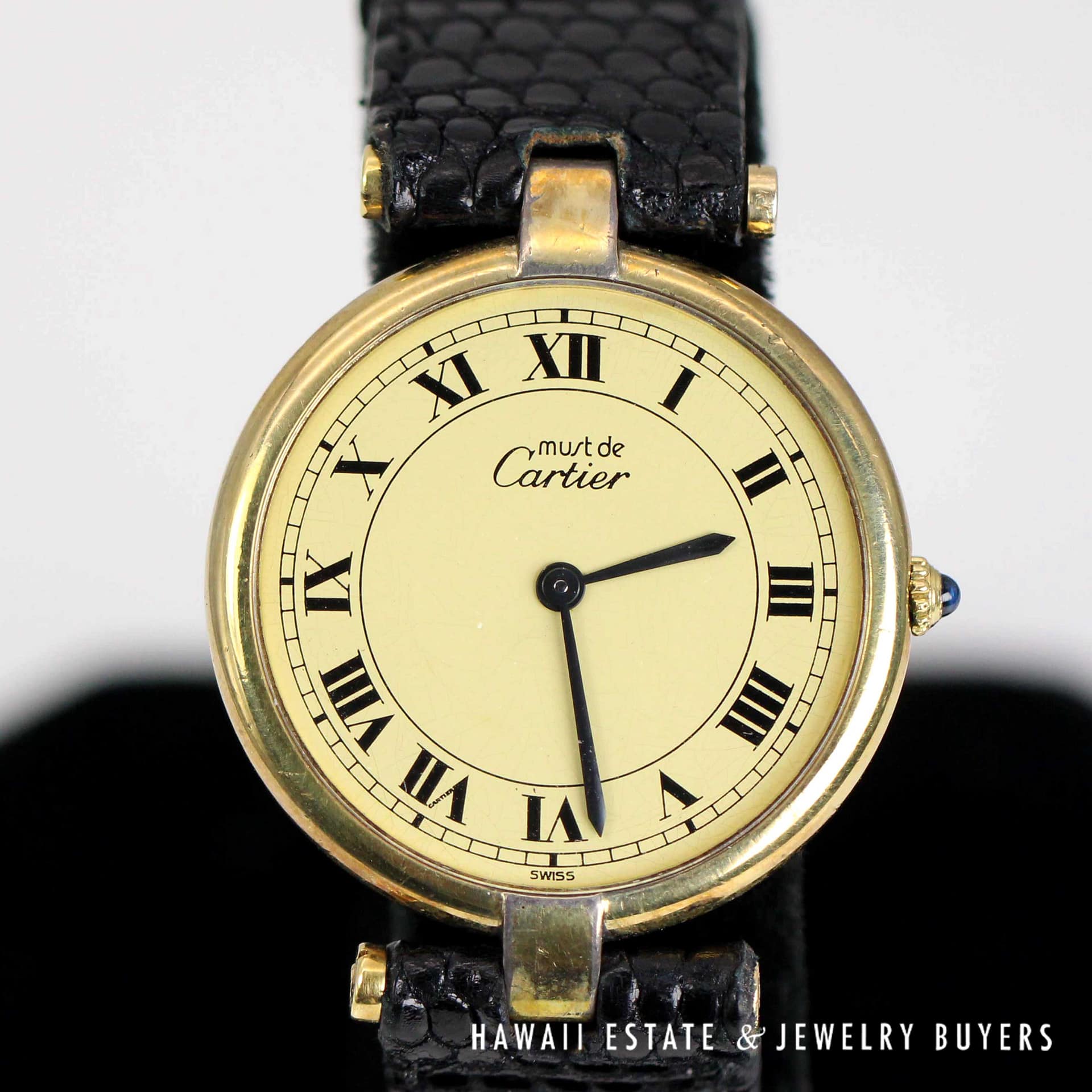 Must De Cartier Vermeil Watch Round Dial & Roman Numerals - Hawaii