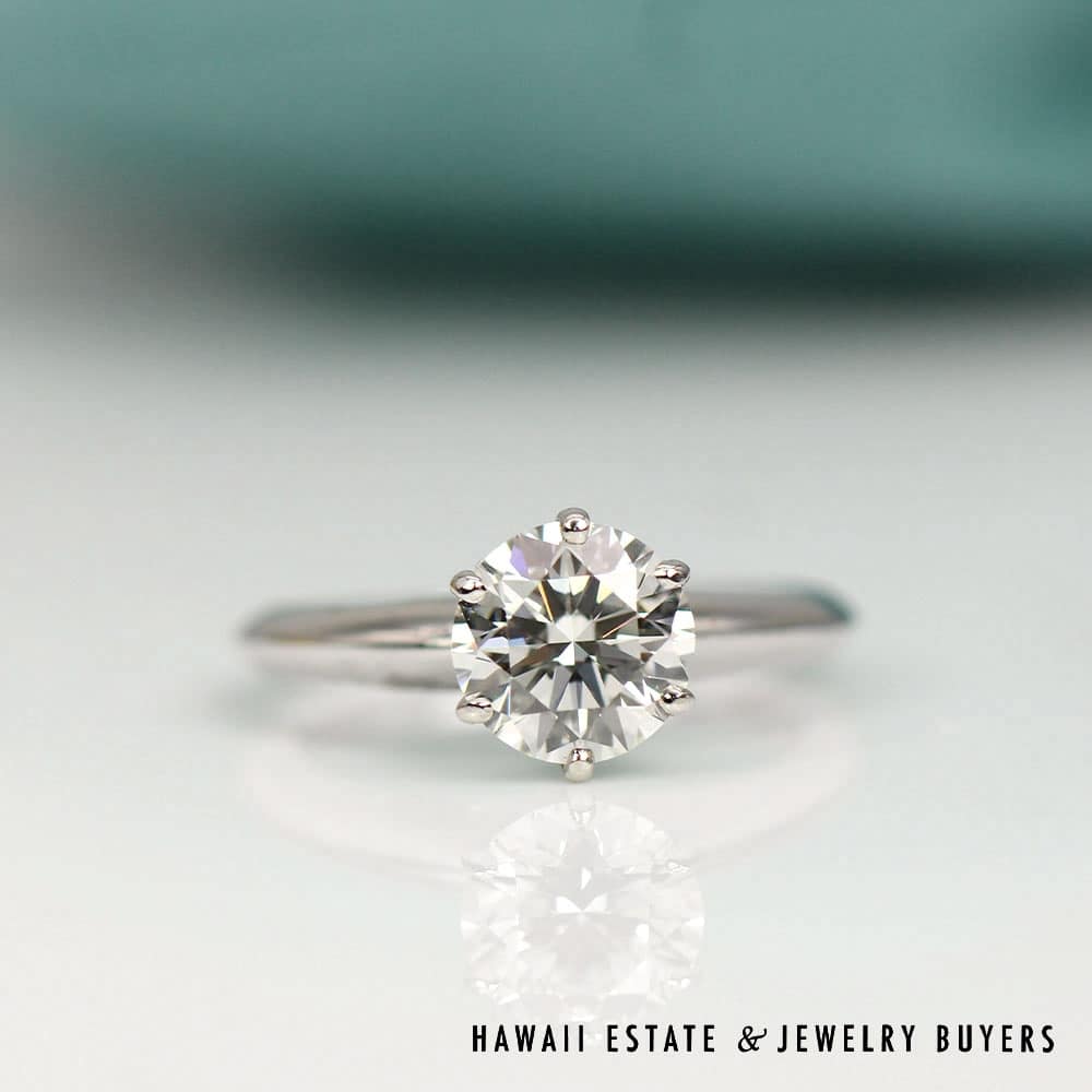 Tiffany Diamond Solitaire Platinum Engagement Ring Size