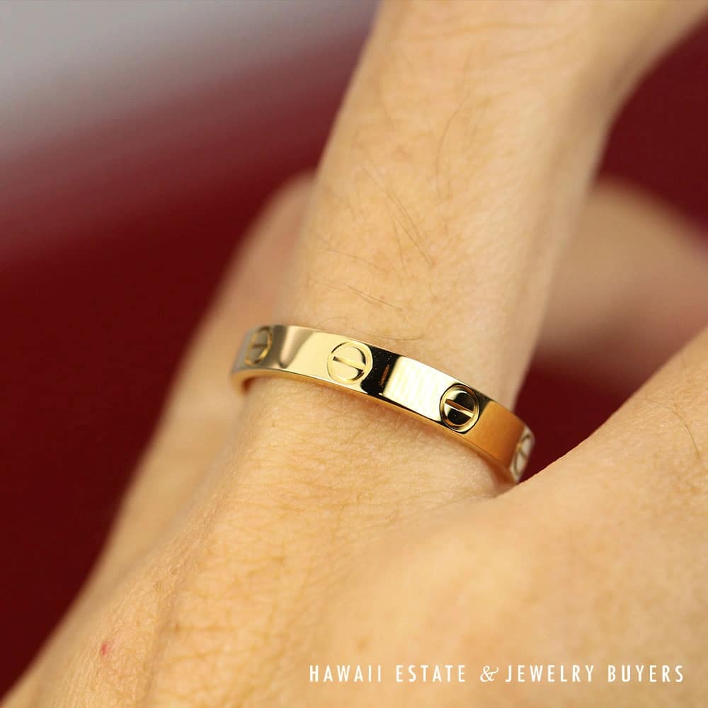 Authentic Cartier Love Ring 18K Yellow Gold 3.5mm Band Size 57