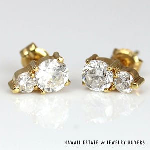 0.1g 18KYG 0.70ctw I1 HI Diamond Earrings