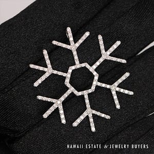 0.66ctw Diamond Snowflake 18K Yellow Gold Pendant