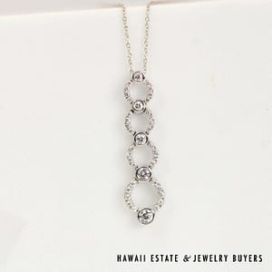 Diamond 18K White Gold Pendant Necklace 3g 0.65ctw VS/GH with 18in Rolo Chain