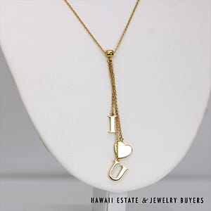 Tiffany & Co. 18K Yellow Gold Drop Necklace 16in with Box