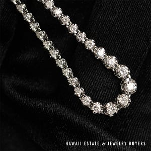 3.00ctw Diamond Platinum Tennis Necklace 16.5in Length, 16.2g