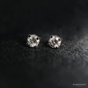 1.5g 14KWG 1.06ctw DIAMOND STUD EARRINGS GIA