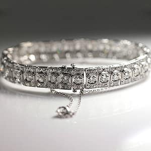 5.76CTW Art Deco Old European Diamond Platinum Bracelet