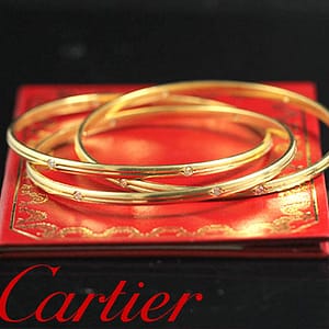 Rare Cartier Constellation Diamond Trinity 18K Yellow Gold Bangle