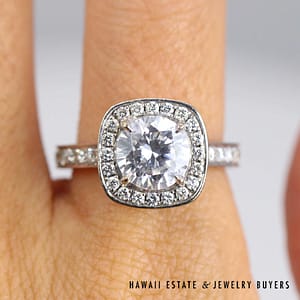 Daussi 1.22ctw VS/FG Diamond Semi-Mount Ring 14k White Gold Size 6.5 (Set with CZ), 6.5g