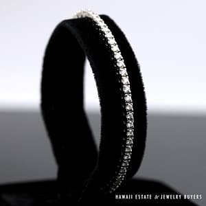 2.13CTW H/I SI1 Round Brilliant Diamond 14K White Gold Tennis Bracelet