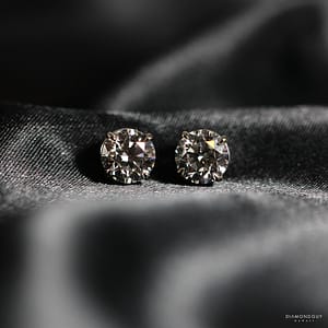 3.7g 18KWG 4.08ctw DIAMOND STUD EARRINGS WITH GUARDIAN LOCKING SYSTEM