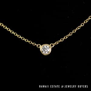 Tiffany & Co 0.15ct VS/GH Diamond Peretti Diamonds by the Yard 18k Yellow Gold Necklace with 16" Rolo Chain, 2g