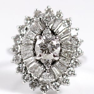 Vintage 2.27CTW Diamond 18K White Gold Ring