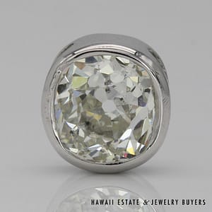1.3g 14KWG 1.60ct OLD MINE CUT DIAMOND BEZEL SET PENDANT